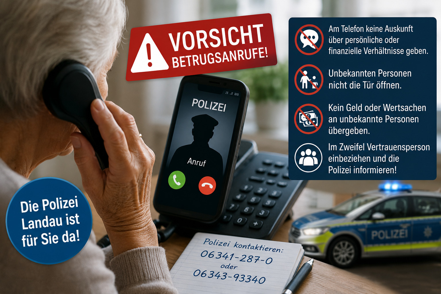 Warnmeldung der Polizei im Raum Bad Bergzabern
