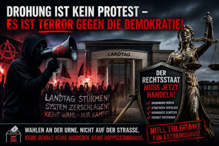Antifa-Drohung gegen den Landtag