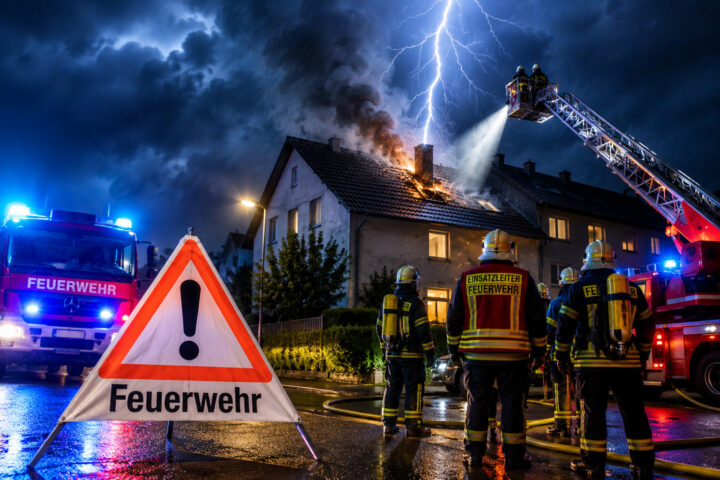 Blitzeinschlag verursacht Schwelbrand im Dachbereich in Rülzheim