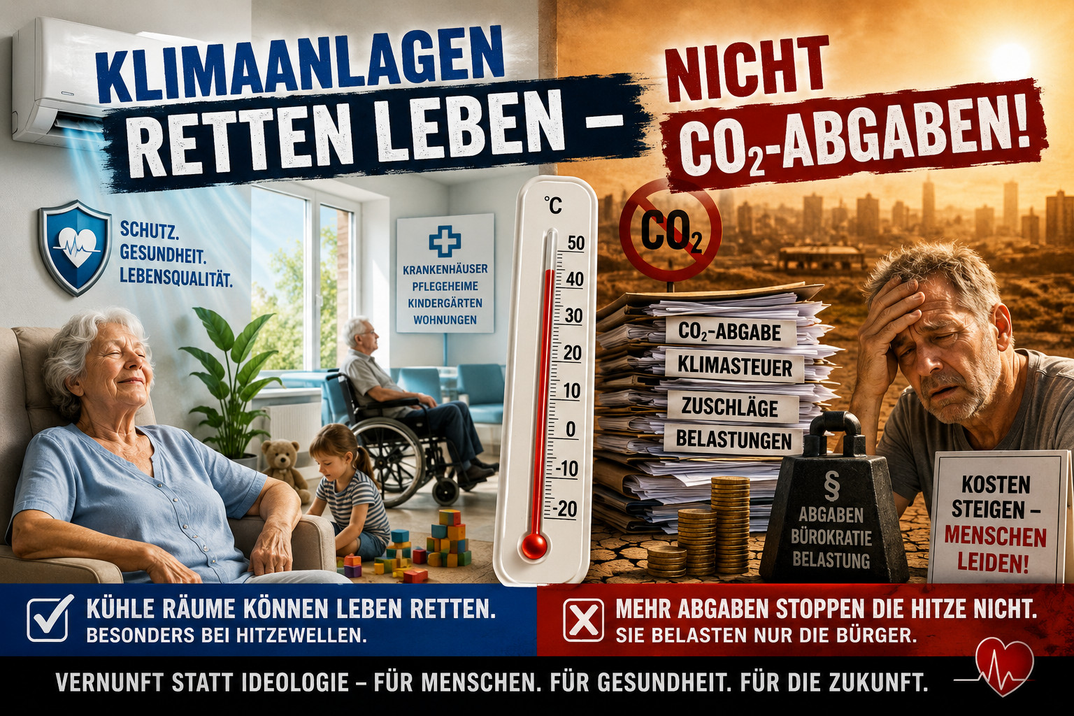 Klimaanlagen retten Leben – nicht CO₂-Abgaben!