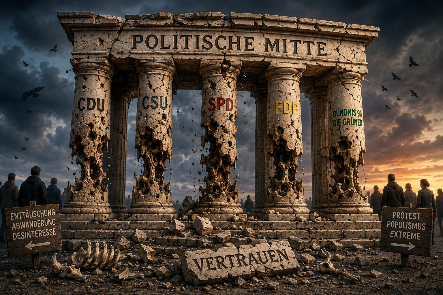 Politischer Knochenfraß in der Mitte