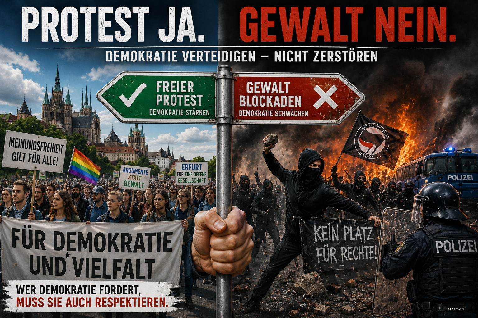 AfD-Parteitag in Erfurt: Gewalt entwertet jeden Protest