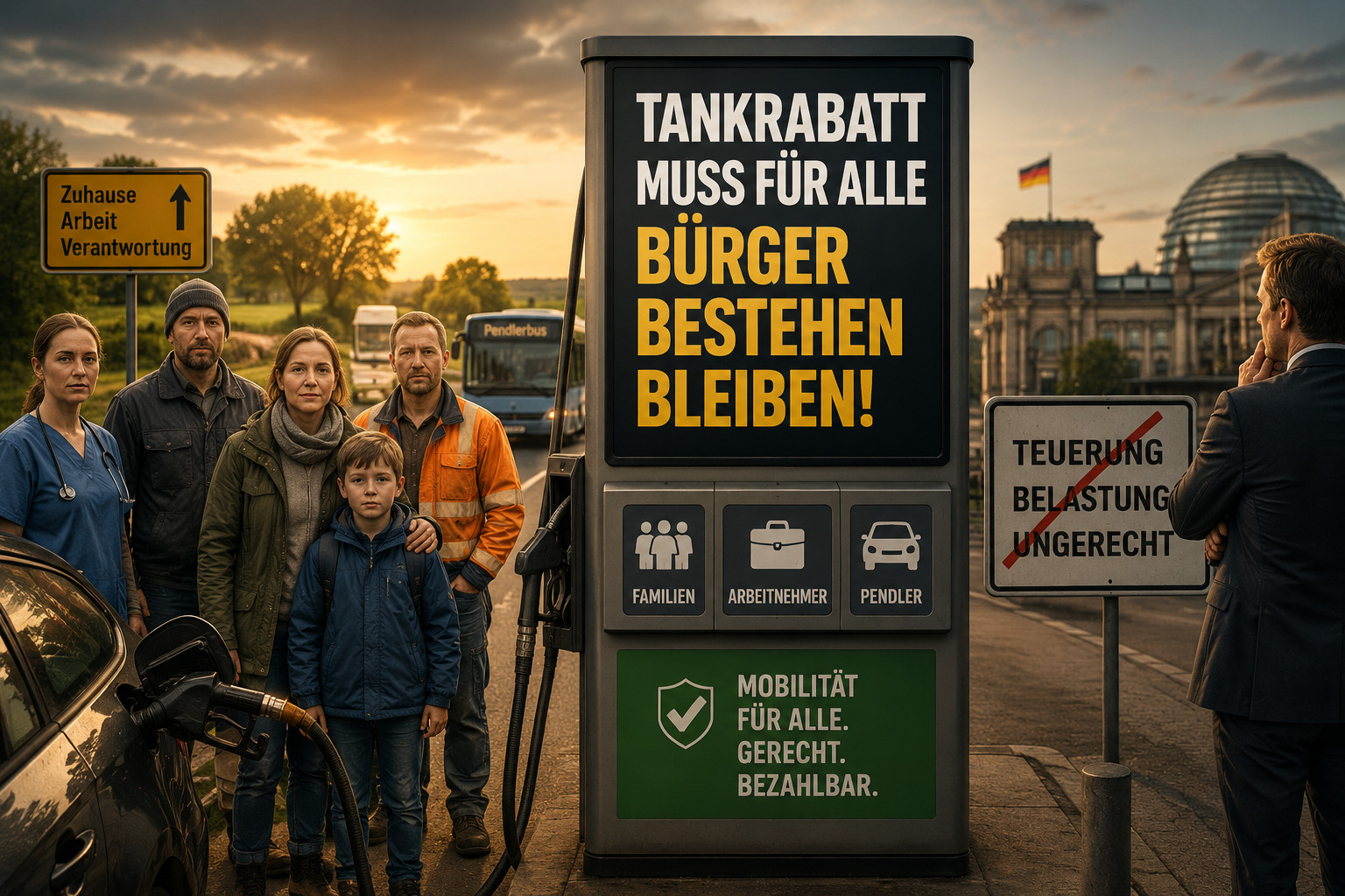 Tankrabatt dauerhaft sichern: Warum Millionen Bürger darauf angewiesen sind