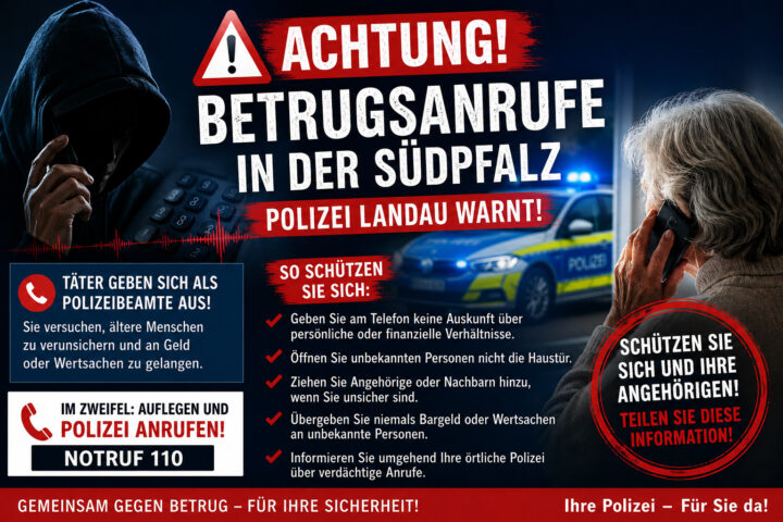 Aktuelle Warnmeldung der Polizeidirektion Landau