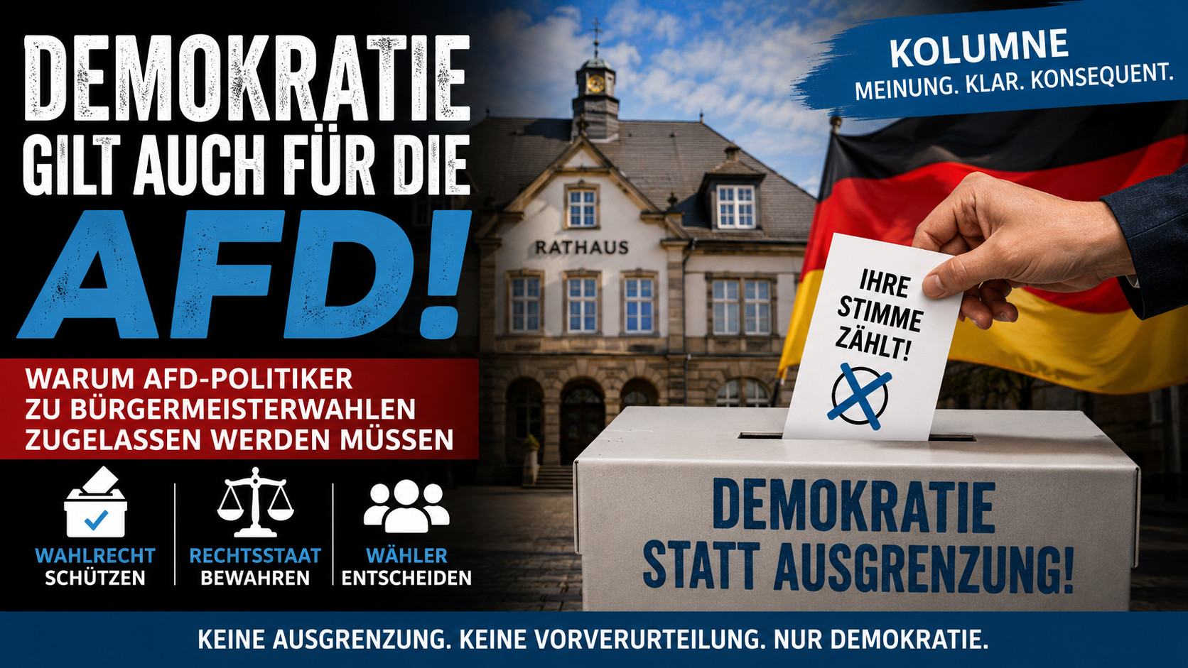Demokratie und Bürgermeisterwahlen: Warum AfD-Kandidaten grundsätzlich zugelassen werden müssen