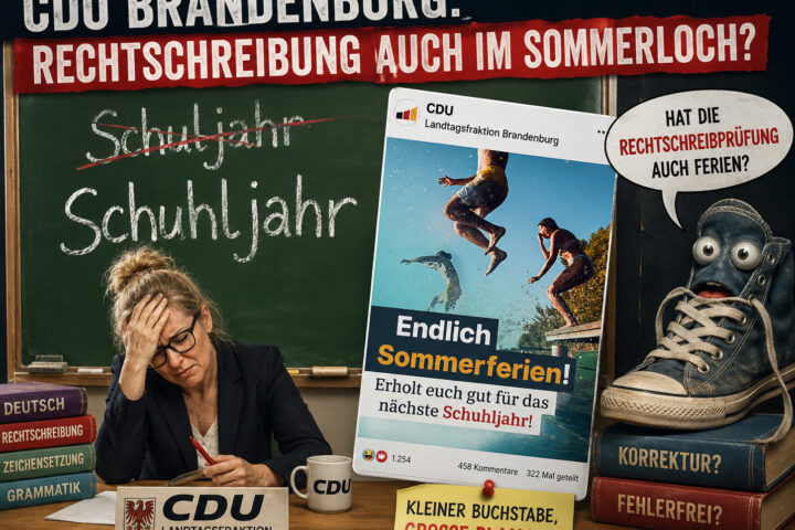 CDU Brandenburg blamiert sich mit Rechtschreibfehler