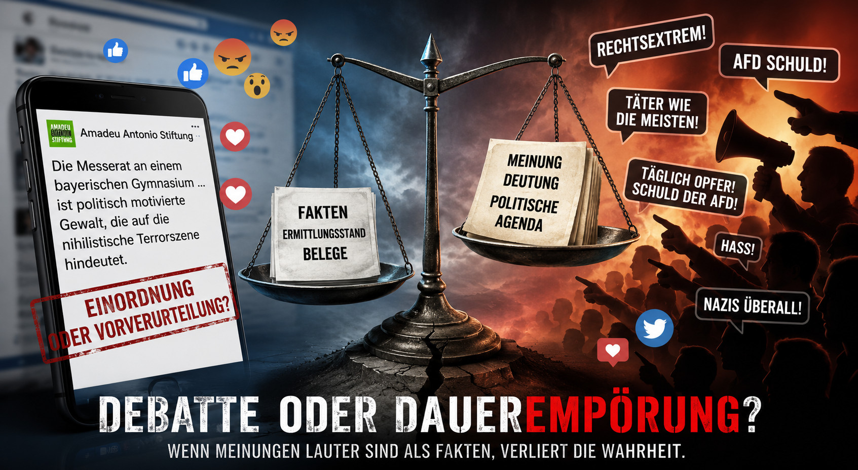 Wie soziale Medien Debatten über Gewalttaten polarisieren