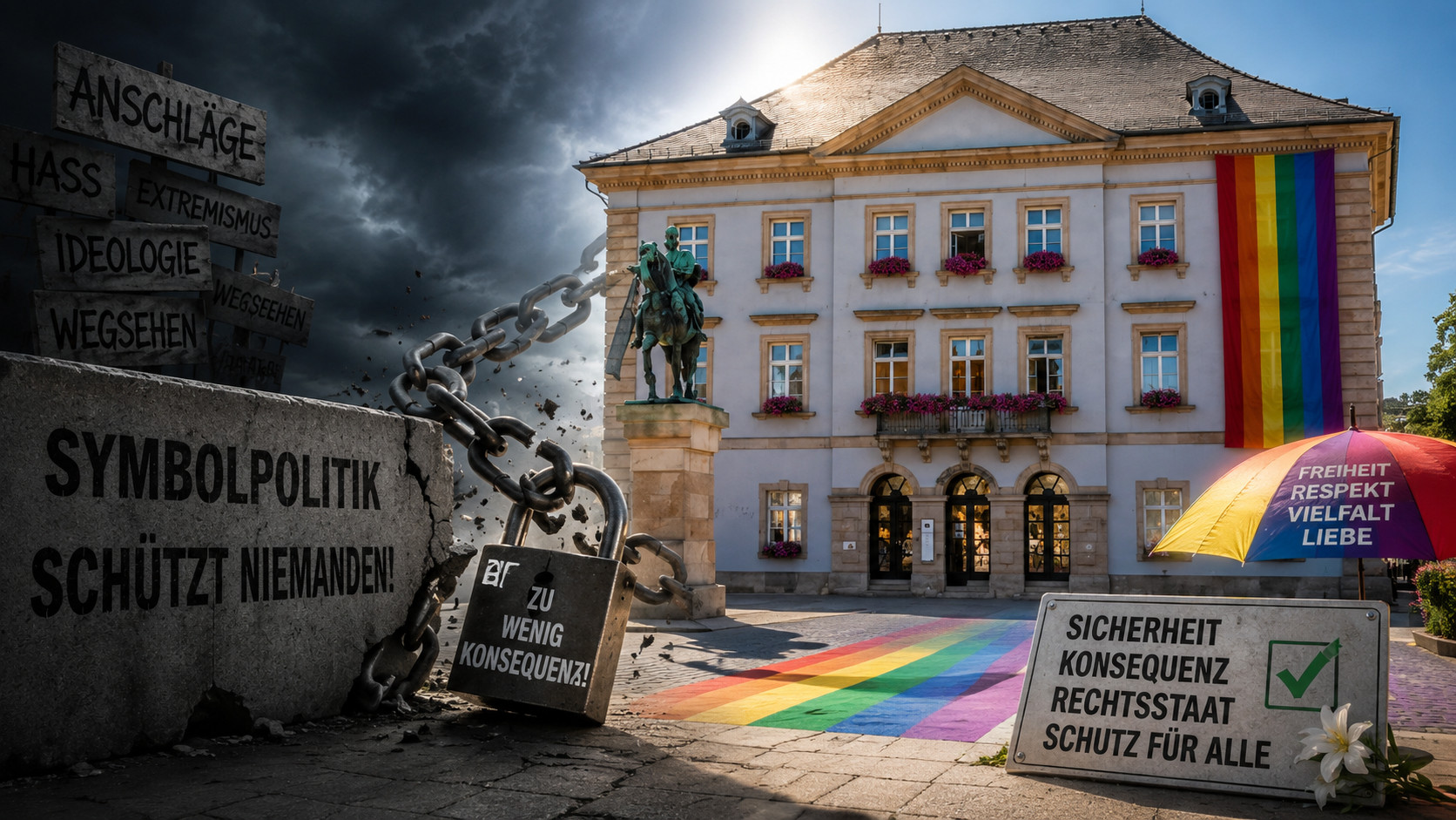 Regenbogenflagge statt Konsequenzen?