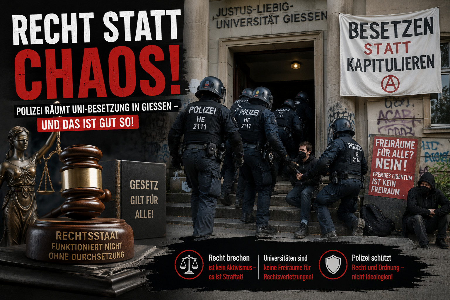 Polizei räumt Uni-Besetzung in Gießen
