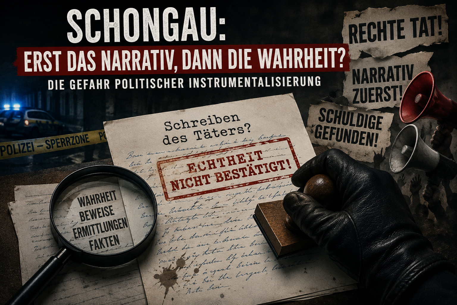 Schreiben des mutmaßlichen Täters