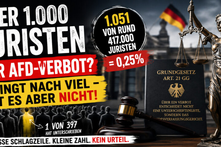 Über 1.000 Juristen fordern AfD-Verbot: Große Schlagzeile, erstaunlich kleine Zahl