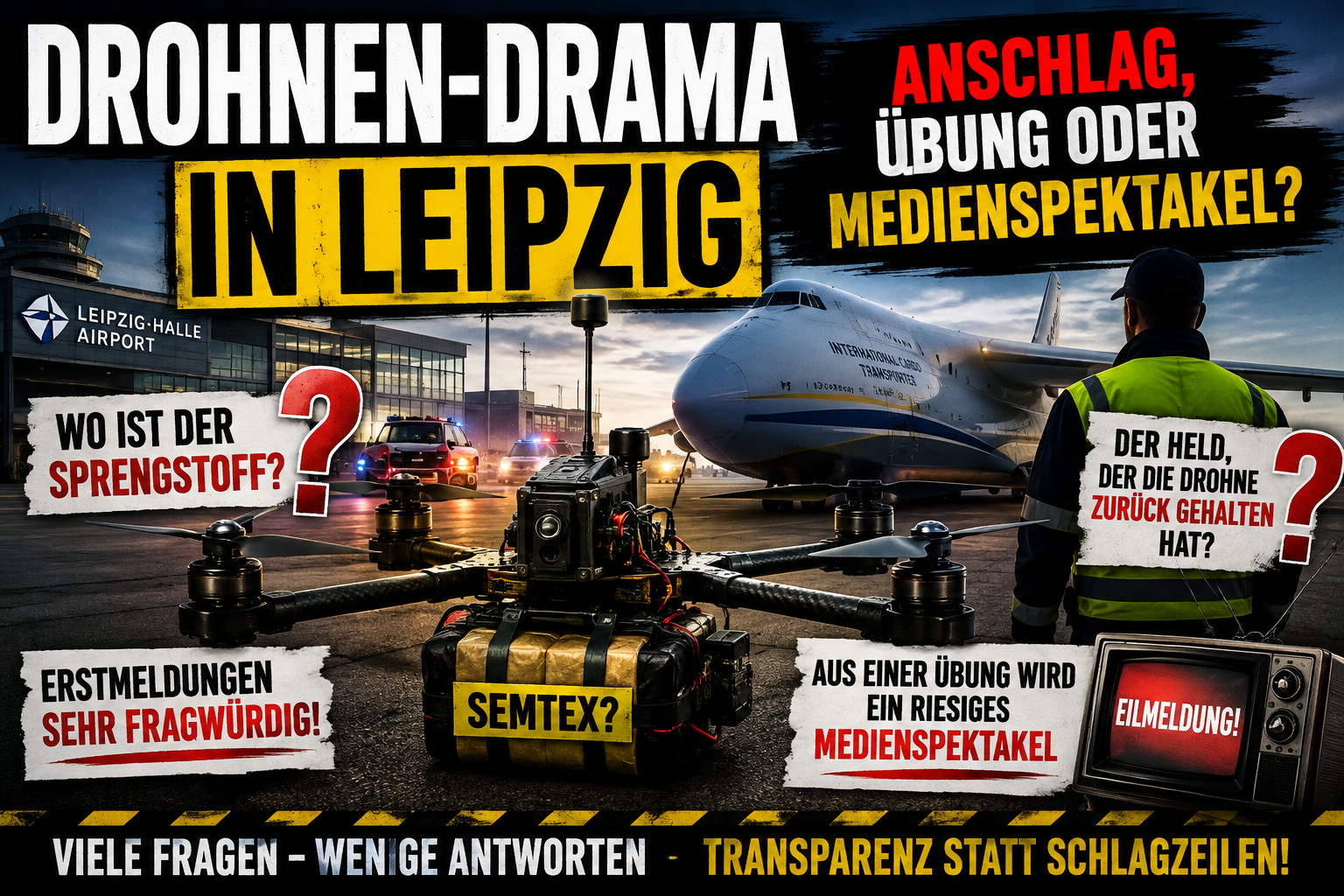Drohne mit Sprengstoff am Flughafen Leipzig: Warum der Fall mehr Fragen als Antworten aufwirft