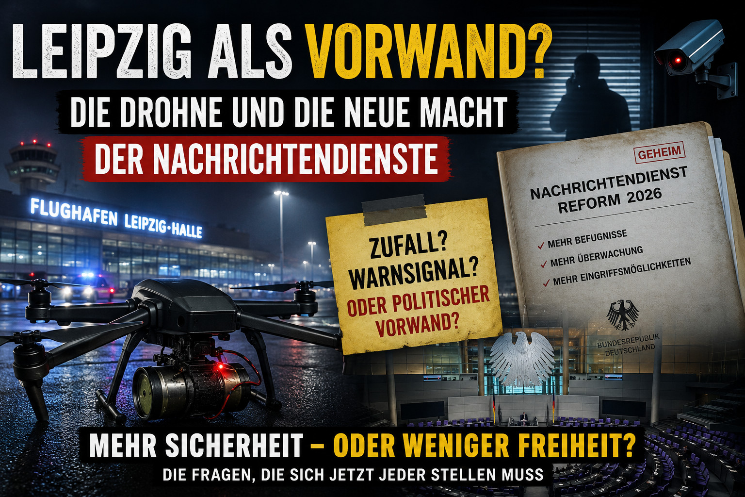 Drohnenvorfall Leipzig und Nachrichtendienstreform: Zufall, Warnsignal oder politischer Vorwand?