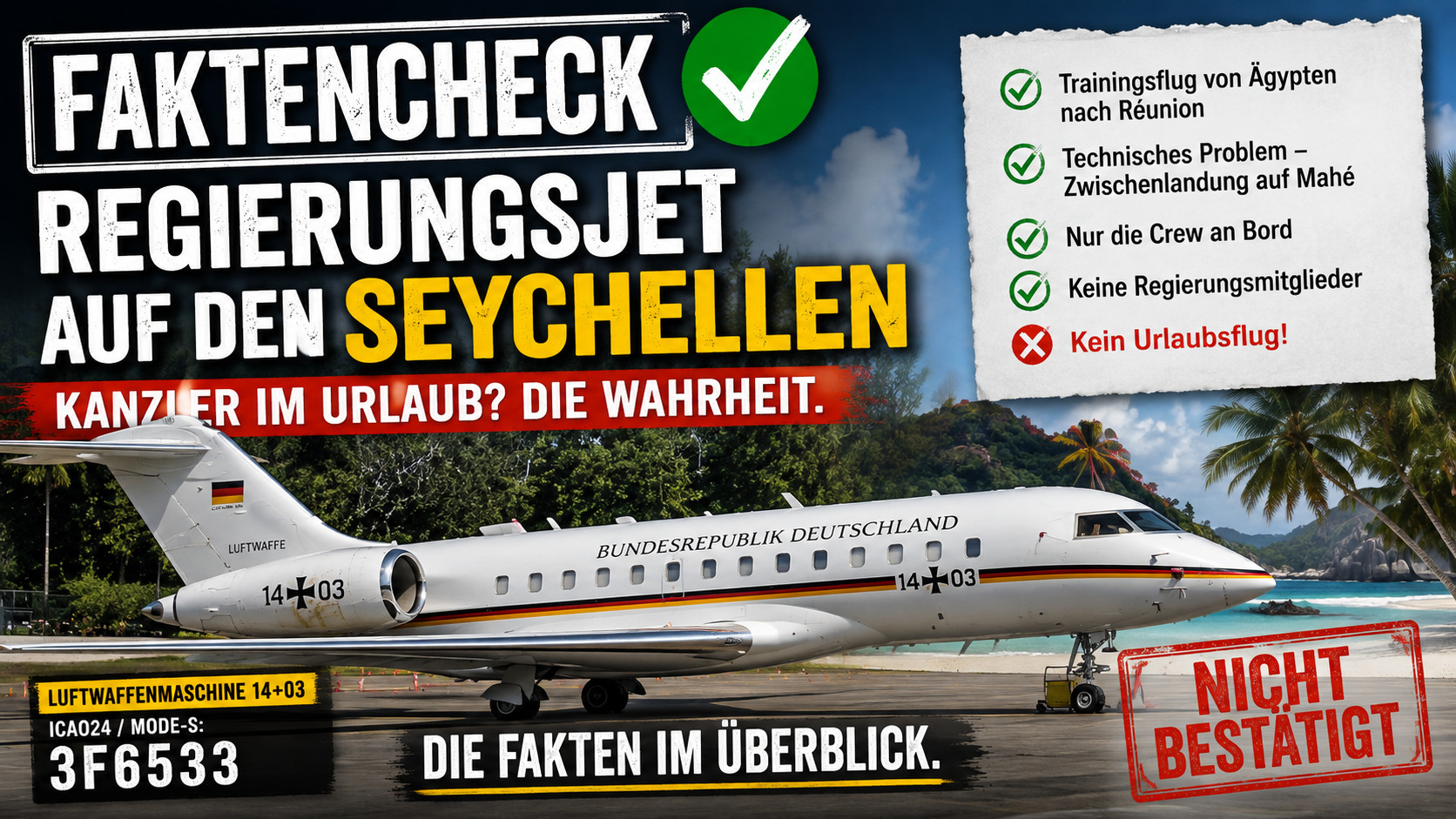 Faktencheck: Regierungsjet auf den Seychellen – Kanzler im Urlaub?