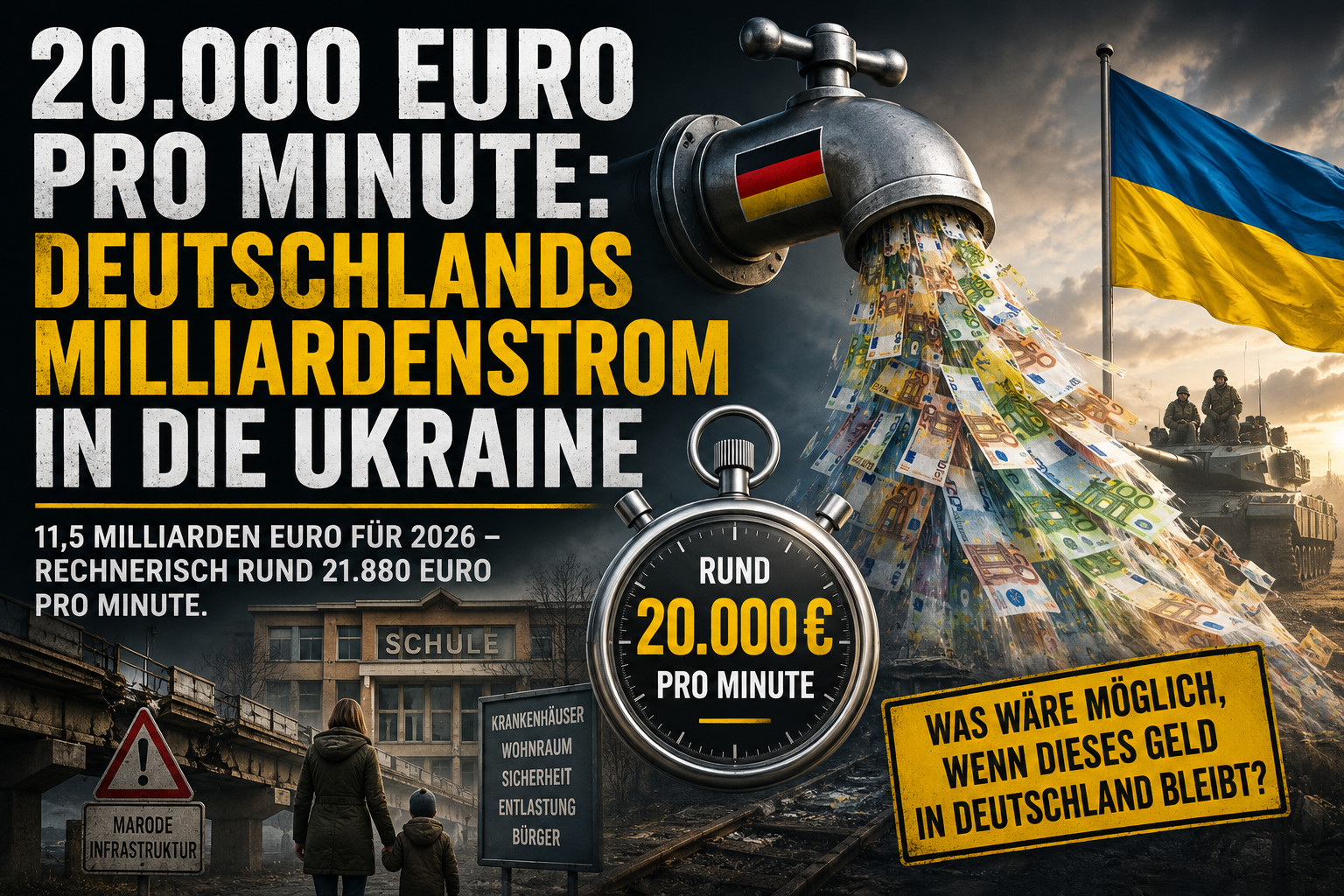 20.000 Euro pro Minute für die Ukraine: Könnte das Geld Deutschland mehr helfen?