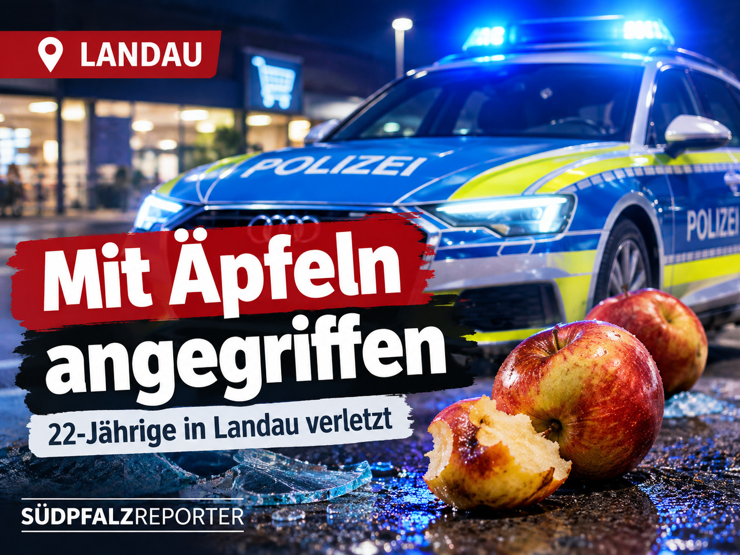Mit Äpfeln angegriffen: 22-Jährige in Landau verletzt