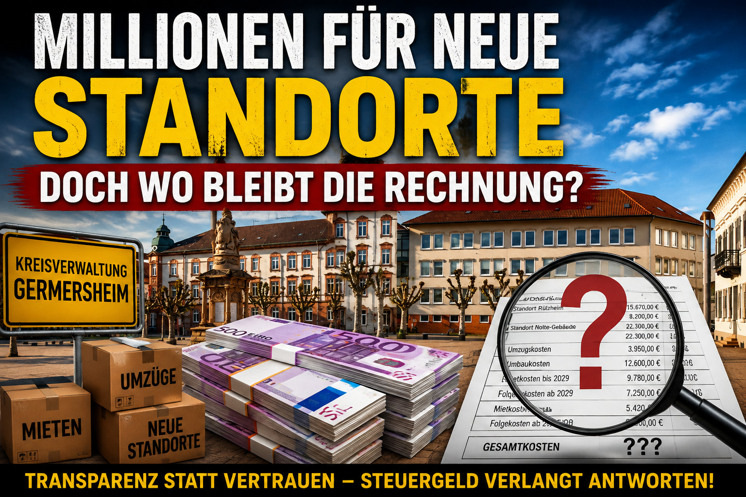 Millionen für neue Verwaltungsstandorte – doch wo bleibt die Wirtschaftlichkeitsrechnung?