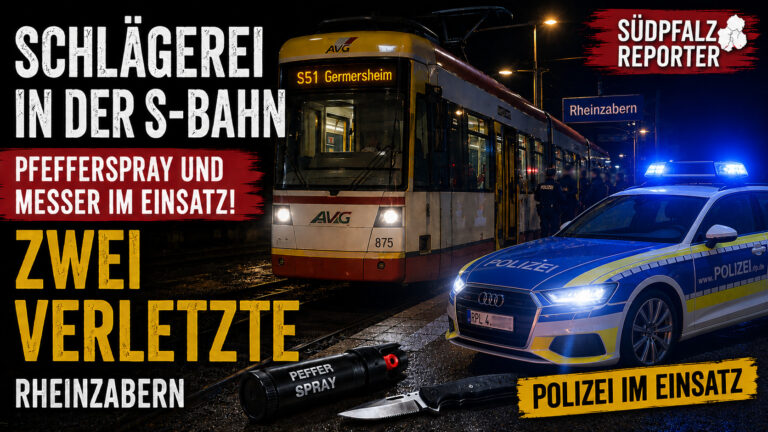 Schlägerei in S-Bahn bei Rheinzabern: Pfefferspray und Messer