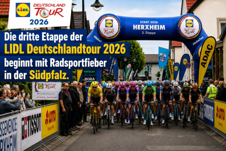 Die dritte Etappe der LIDL Deutschlandtour 2026 beginnt mit Radsportfieber in der Südpfalz.