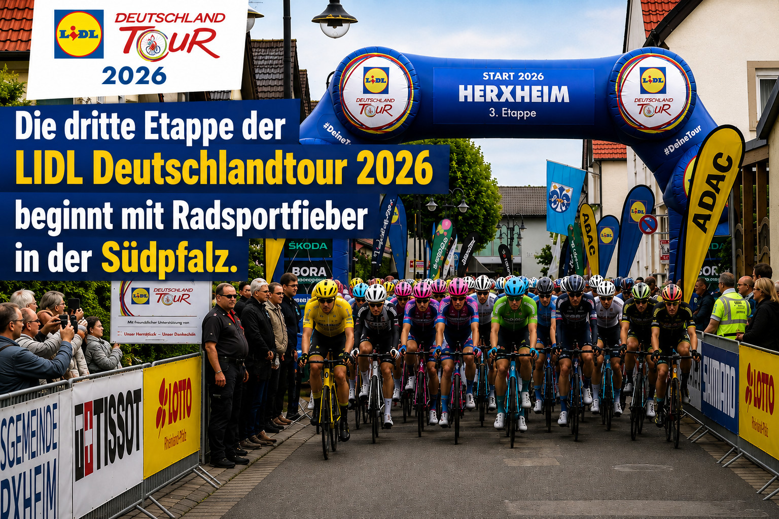 Die dritte Etappe der LIDL Deutschlandtour 2026 beginnt mit Radsportfieber in der Südpfalz.