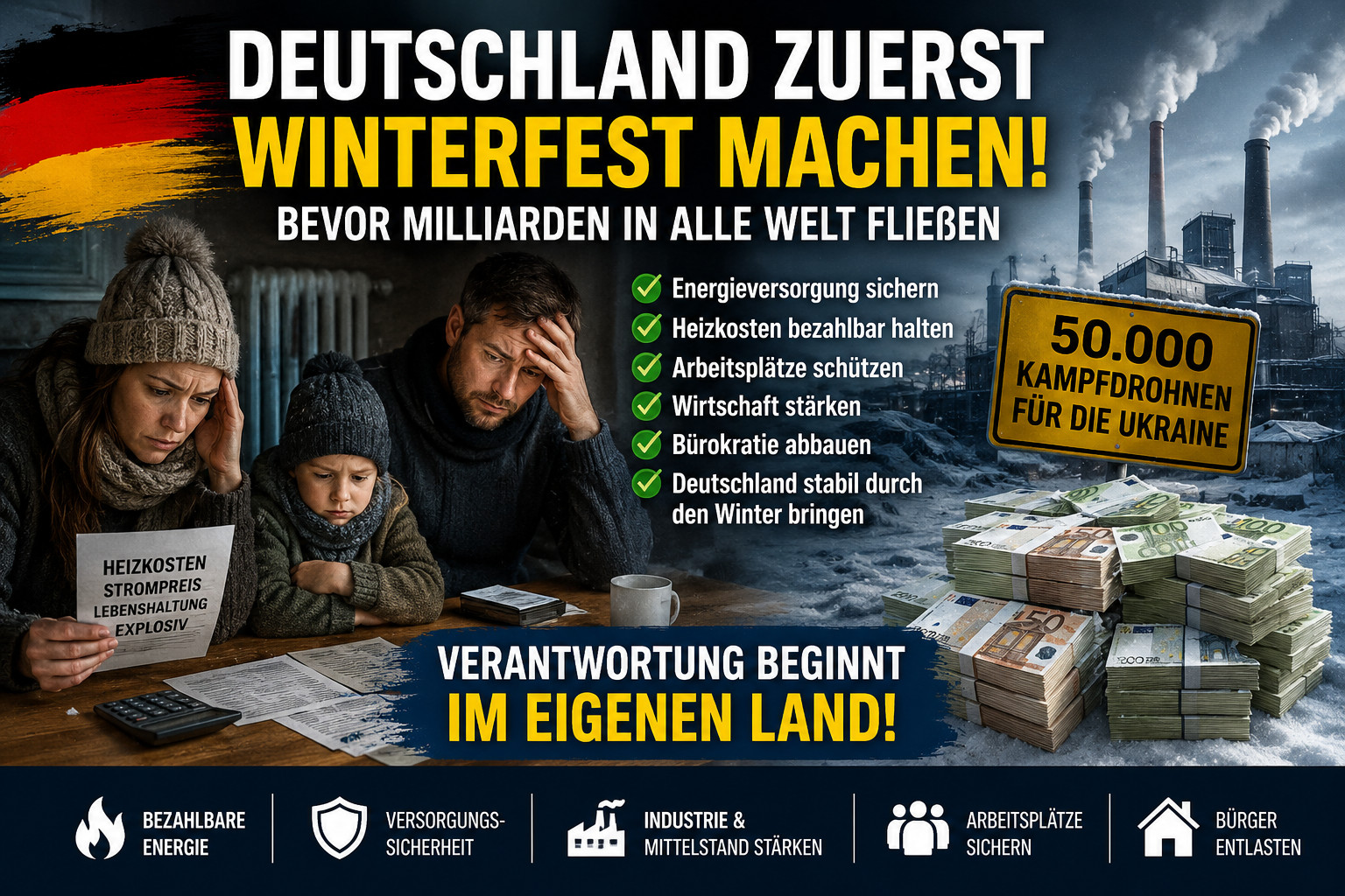 Deutschland zuerst winterfest machen: Wirtschaft und Bürger brauchen Priorität