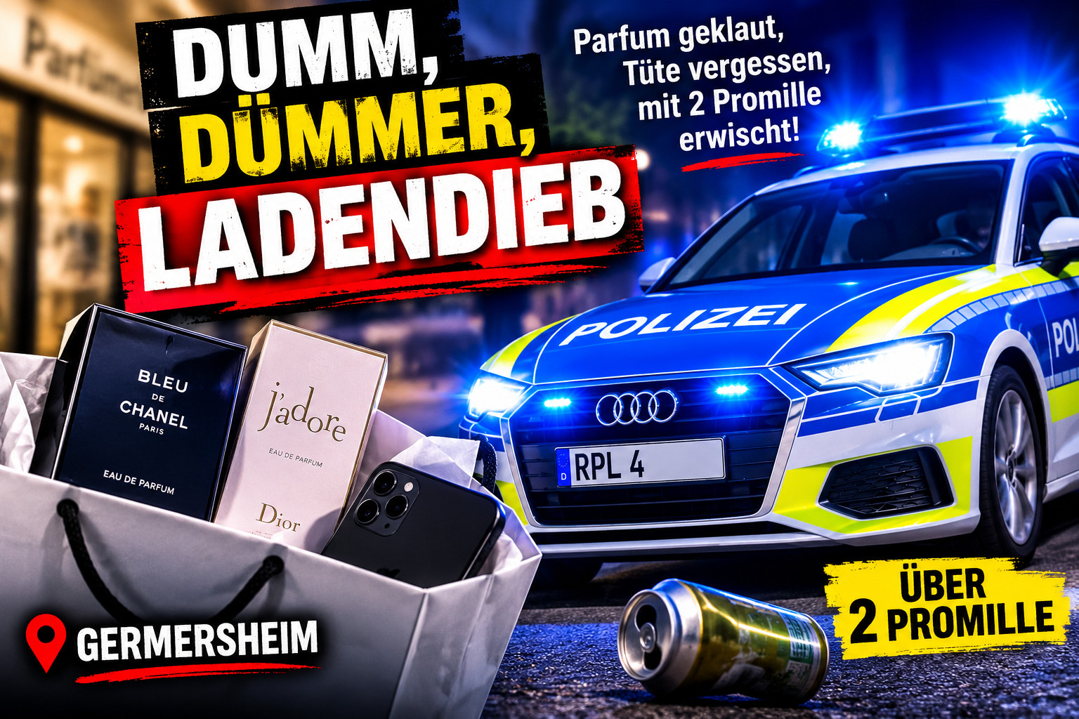 Flucht mit Hindernissen: Ladendieb vergisst das Wichtigste