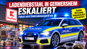 Ladendiebstahl in Germersheim eskaliert: Ein 43-Jähriger soll Polizeibeamte angegriffen haben. Bei ihm wurden zudem 50 Gramm Betäubungsmittel gefunden.