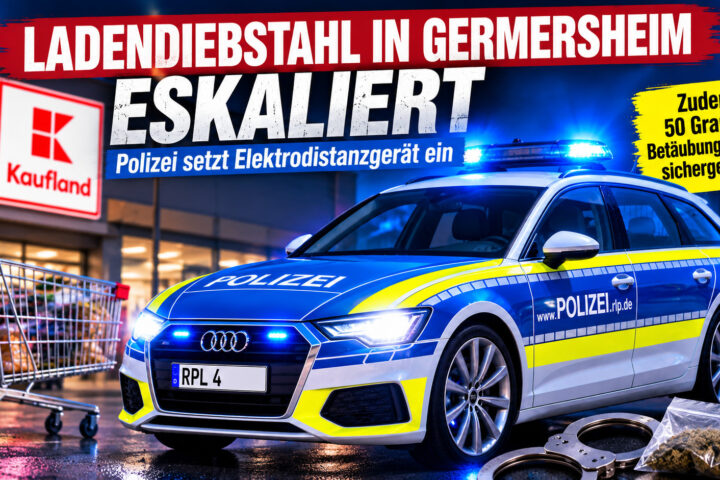 Ladendiebstahl in Germersheim eskaliert: Ein 43-Jähriger soll Polizeibeamte angegriffen haben. Bei ihm wurden zudem 50 Gramm Betäubungsmittel gefunden.