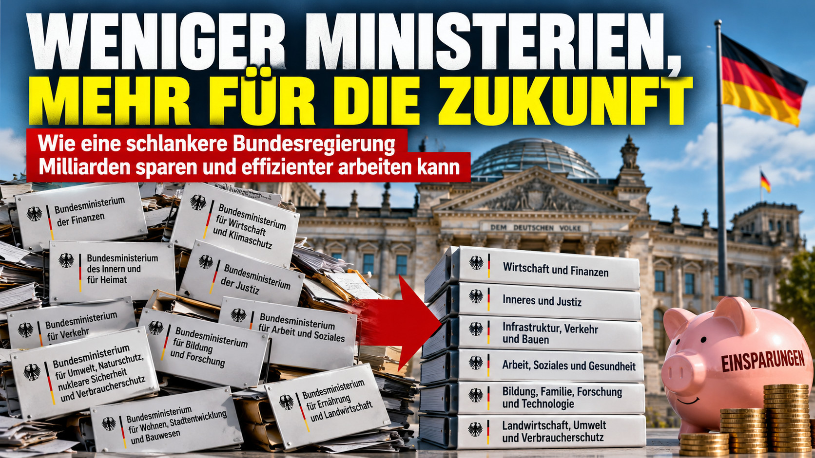 Weniger Ministerien, weniger Wasserkopf: Deutschland braucht eine schlankere Bundesregierung
