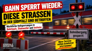 Nächtliche Bahnübergang-Sperrungen in Rohrbach, Steinweiler und Insheim: Diese Termine und Straßen müssen Autofahrer im September kennen.