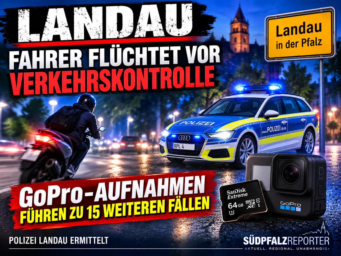 Landau: Fahrer flüchtet vor Verkehrskontrolle